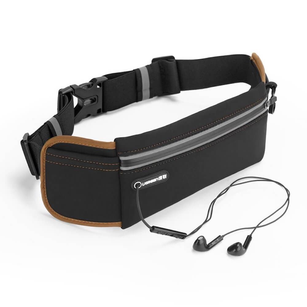 Универсален спортен калъф за кръста за смартфони - Ugreen Ultimate Reflective Stripe Running Belt (черен)