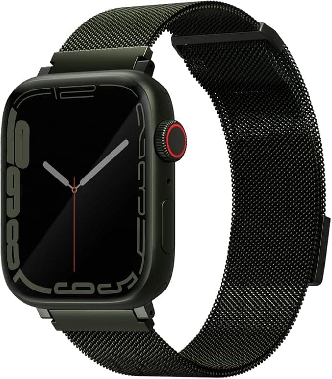 Стоманена, неръждаема каишка за Apple Watch 38мм, 40мм, 41мм, 42мм (2024) - Uniq Dante Milanese Magnetic Stainless Steel Band (зелен)