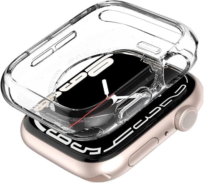 Качествен силиконов (TPU) кейс за Apple Watch 44мм, 45мм - Spigen Liquid Crystal Case (прозрачен)