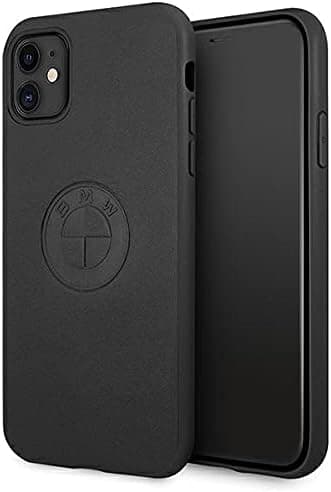 Кожен кейс (естествена кожа) за iPhone 11 - BMW Signature Leather Embossed Logo Leather Case (черен)