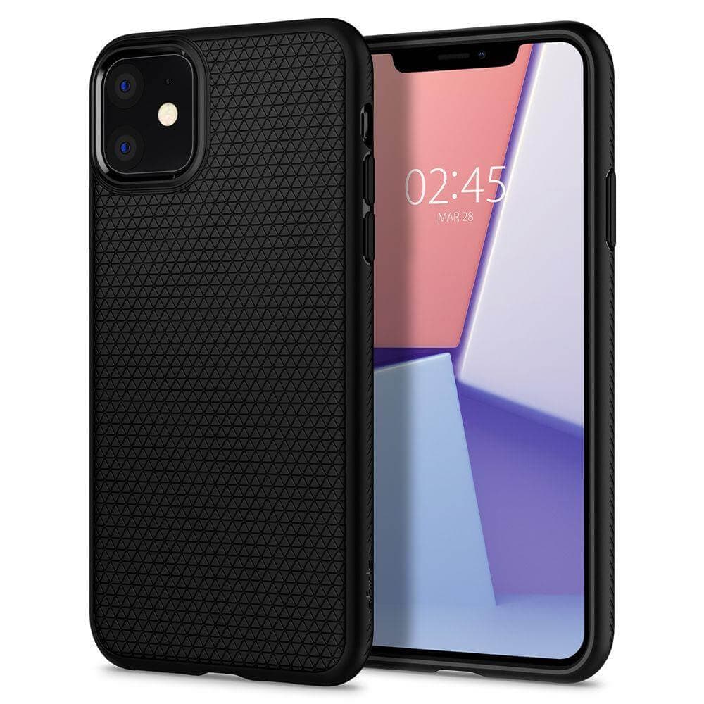 Силиконов (TPU) калъф с висока степен на защита за iPhone 11 (черен-мат) - Spigen Liquid Air Case