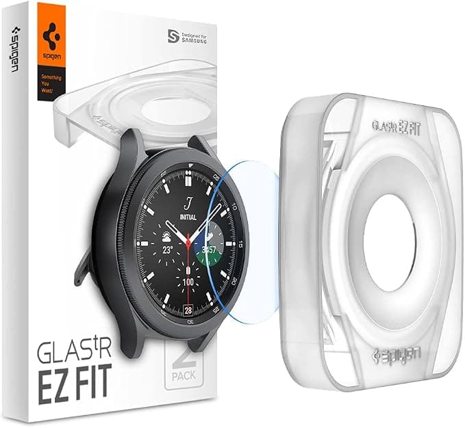 Стъклени защитни покрития за дисплея на Samsung Galaxy Watch 4 Classic 46mm - Spigen Tempered Glass GLAS.tR EZ Fit (2 броя)