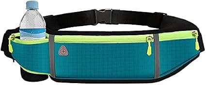 Универсален спортен калъф за кръста с 4 джоба за смартфони - Ultimate 4-pocket Running Belt (син)