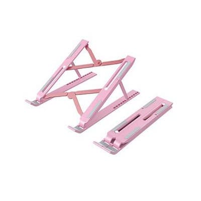 Преносима сгъваема поставка за MacBook и лаптопи от 11 до 13.8 инча - Portable ABS Folding Laptop Stand S (розова)