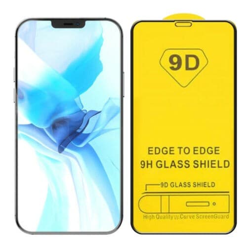 Стъклено защитно покритие за целия дисплей на iPhone 12 Pro Max - Premium Full Glue 9D Edge to Edge Tempered Glass (черен)