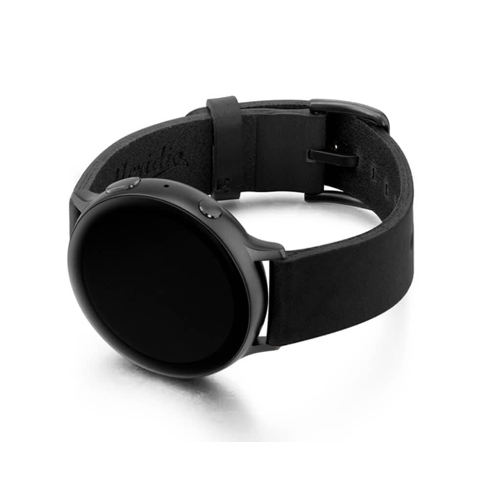 Уникална ръчно изработена кожена (естествена кожа) каишка за Samsung Galaxy Watch Active - Meridio Cassel Leather Band (черен)