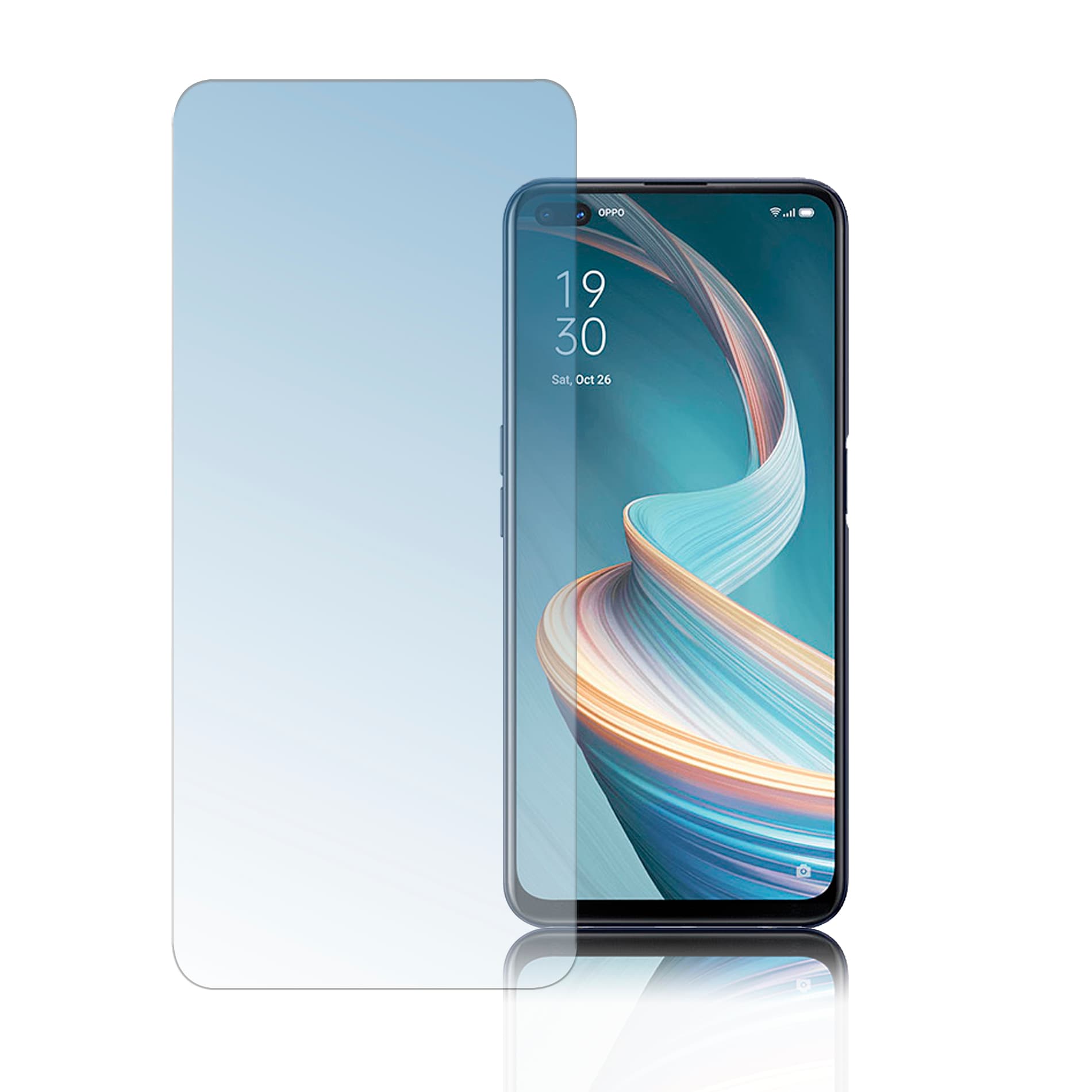 Калено стъклено защитно покритие с извити ръбове за целия дисплея на Oppo Reno 4 Z 5G - 4smarts Second Glass 2.5D (прозрачен)