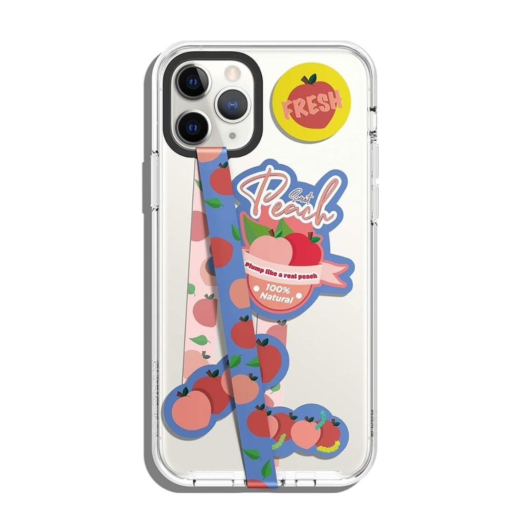 Каишка със стикери против изпускане на вашия смартфон - Elago Smartphone Strap with stickers (син-светлочервен)