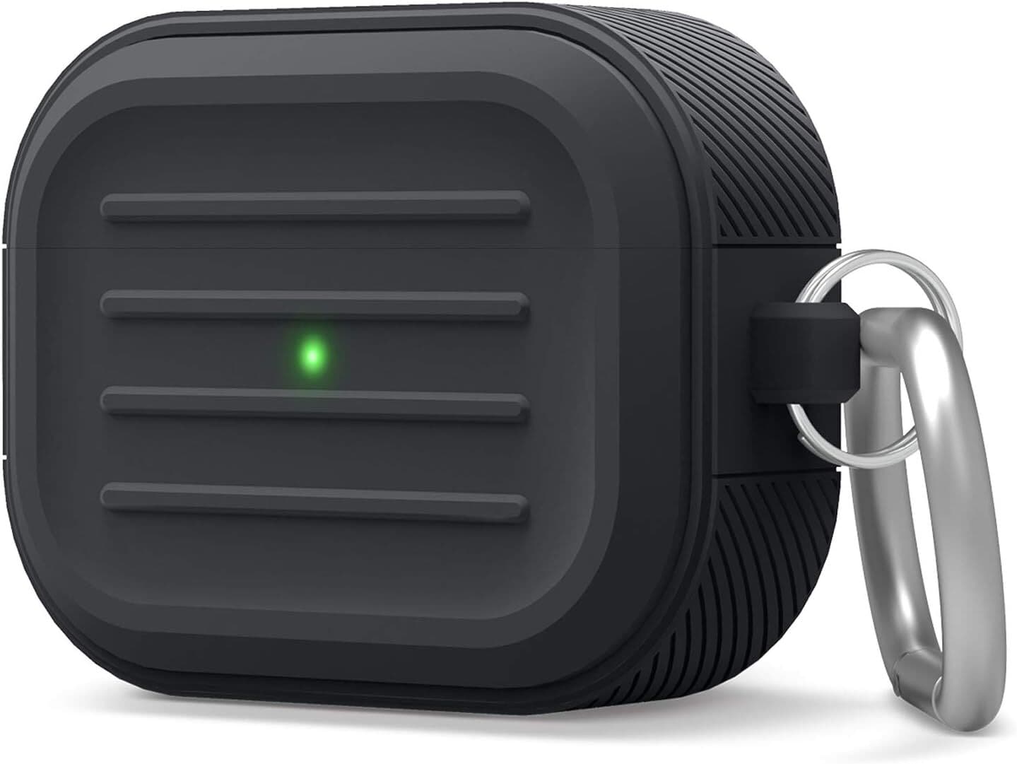 Удароустойчив силиконов калъф с карабинер за Apple Airpods Pro - Elago AirPods Pro Armor Hang Case (черен)