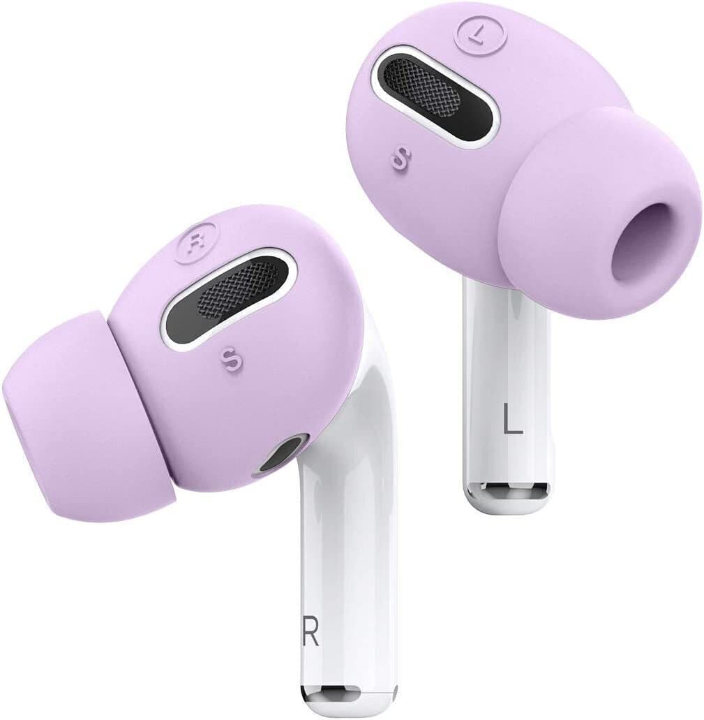 Антибактериални силиконови калъфчета с вградени тапички за Apple Airpods Pro (6 чифта) - Elago Airpods Pro Earbuds Cover Plus Tips (лилав)