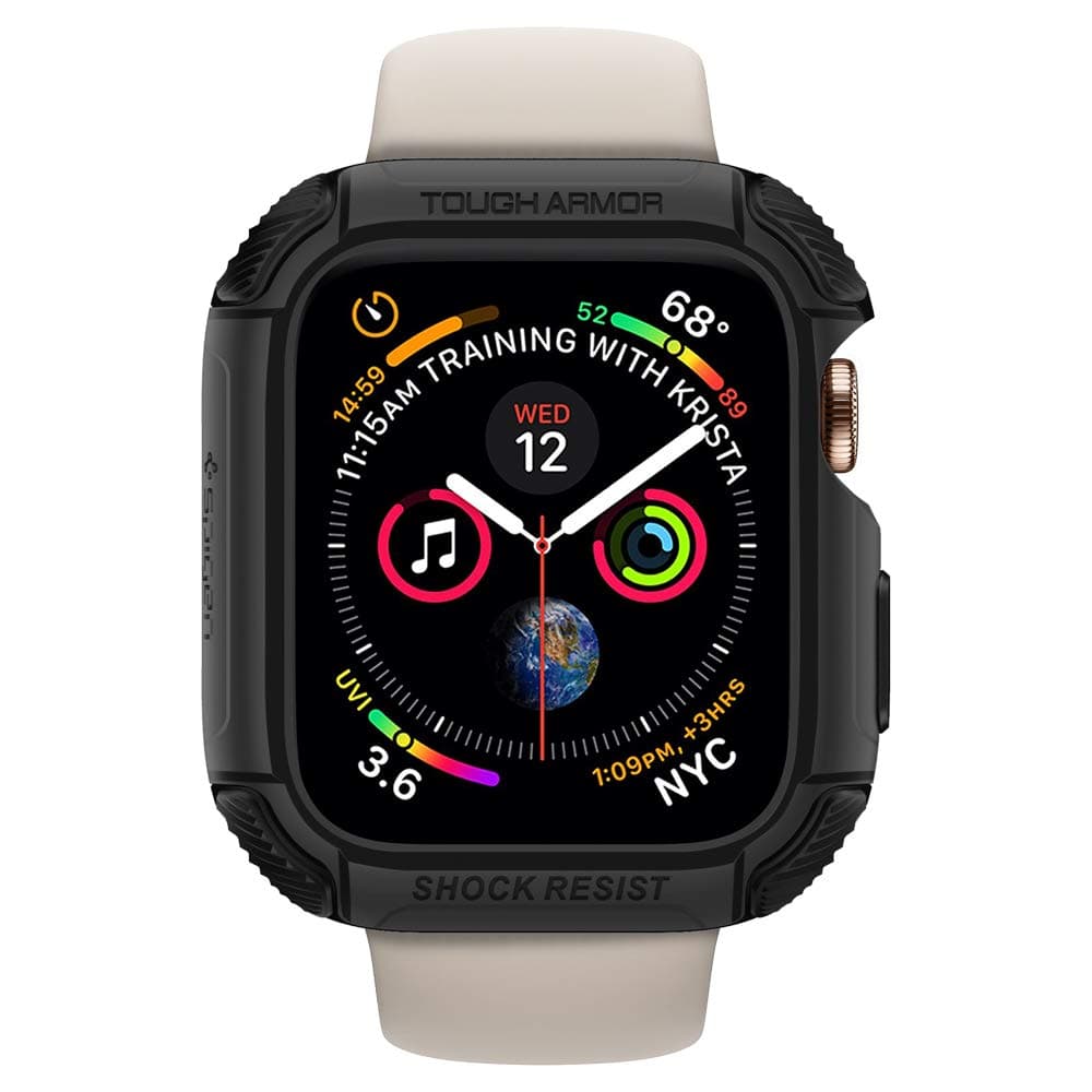 Хибриден кейс с висока степен на защита за Apple Watch 44мм - Spigen Tough Armor Case (черен)