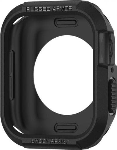 Хибриден кейс с висока степен на защита за Apple Watch 44мм, 45мм - Spigen Rugged Armor Case (черен)