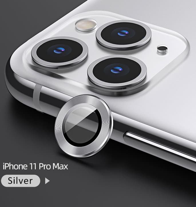 Предпазни стъклени лещи за камерата на iPhone 11 Pro Max - USAMS Metal Camera Lens Glass Film (сребрист)