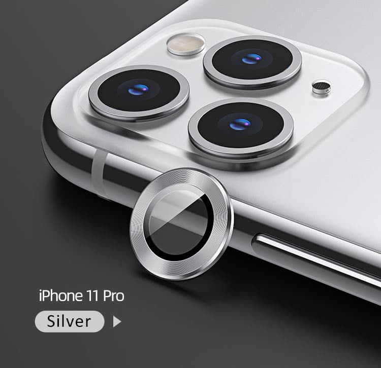 Предпазни стъклени лещи за камерата на iPhone 11 Pro - USAMS Metal Camera Lens Glass Film (сребрист)