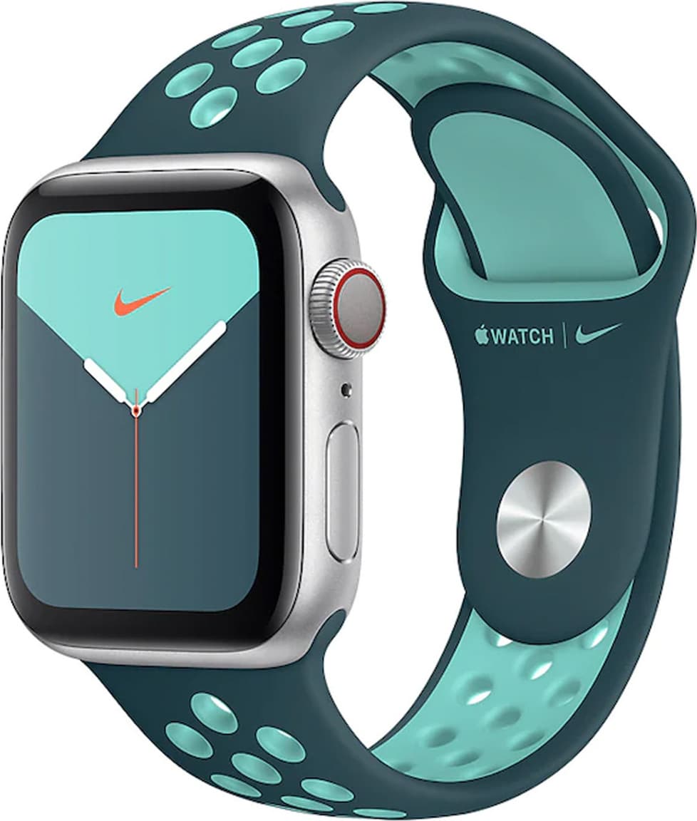Оригинална силиконова каишка за Apple Watch 38мм, 40мм, 41мм, 42мм (2024) - Apple Watch Nike Sport Band (тъмнозелен-син)