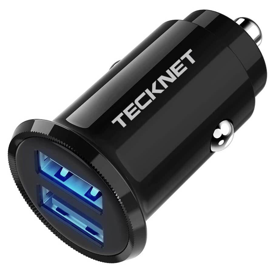 Зарядно за кола (4.8A/24W) с 2xUSB порта за мобилни устройства - TeckNet ECC01001BA01 Dual USB 4.8A Car Charger (черен)