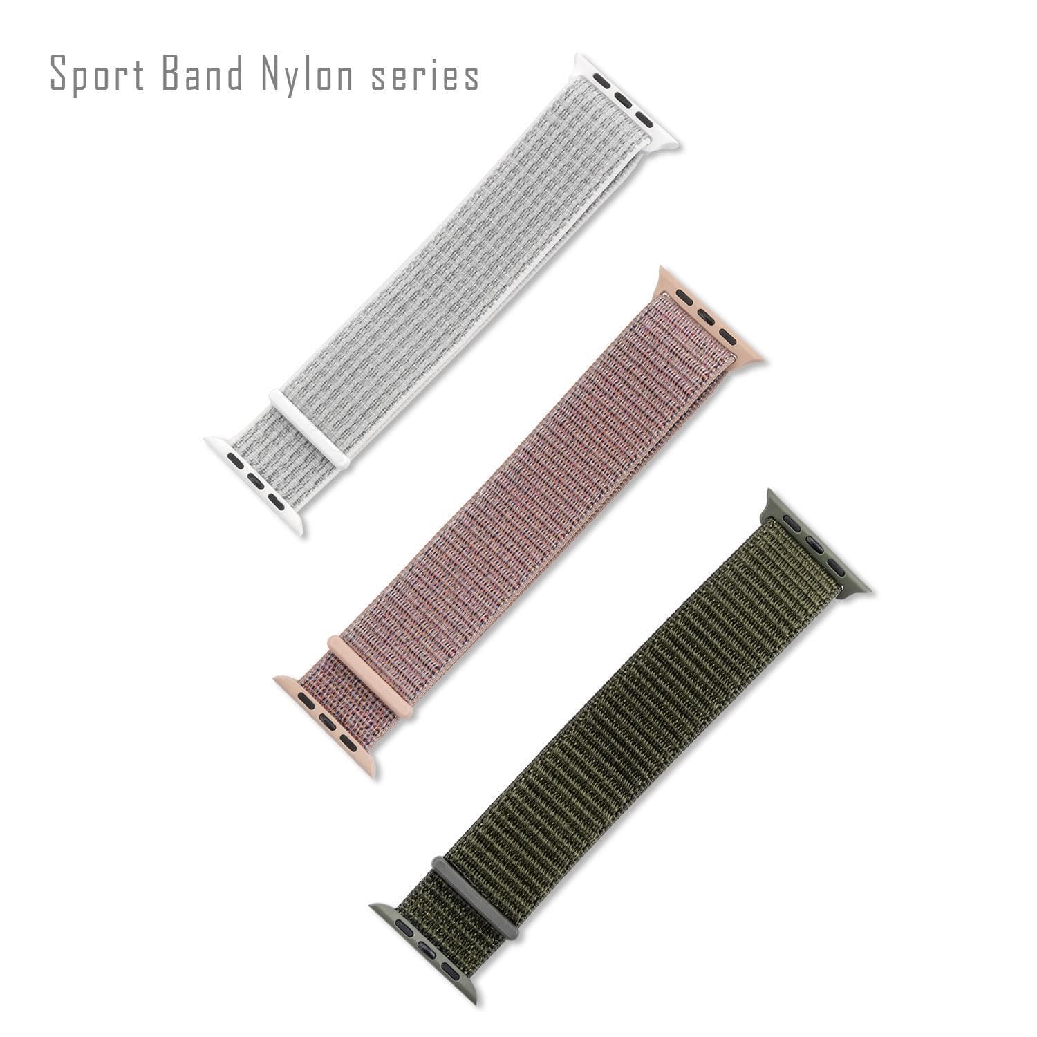 Текстилна каишка за Apple Watch 42мм, 44мм, 45мм - 4smarts Sport Band Nylon (бял-сив)