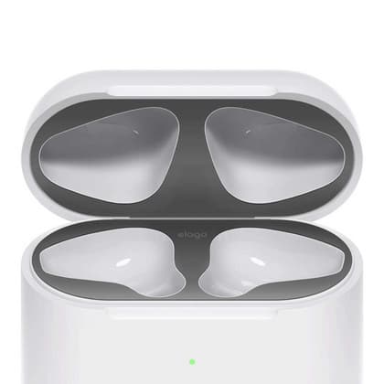 Комплект метални предпазители против прах за Apple Airpods 2 with Wireless Charging Case - Elago AirPods Dust Guard (тъмносив)
