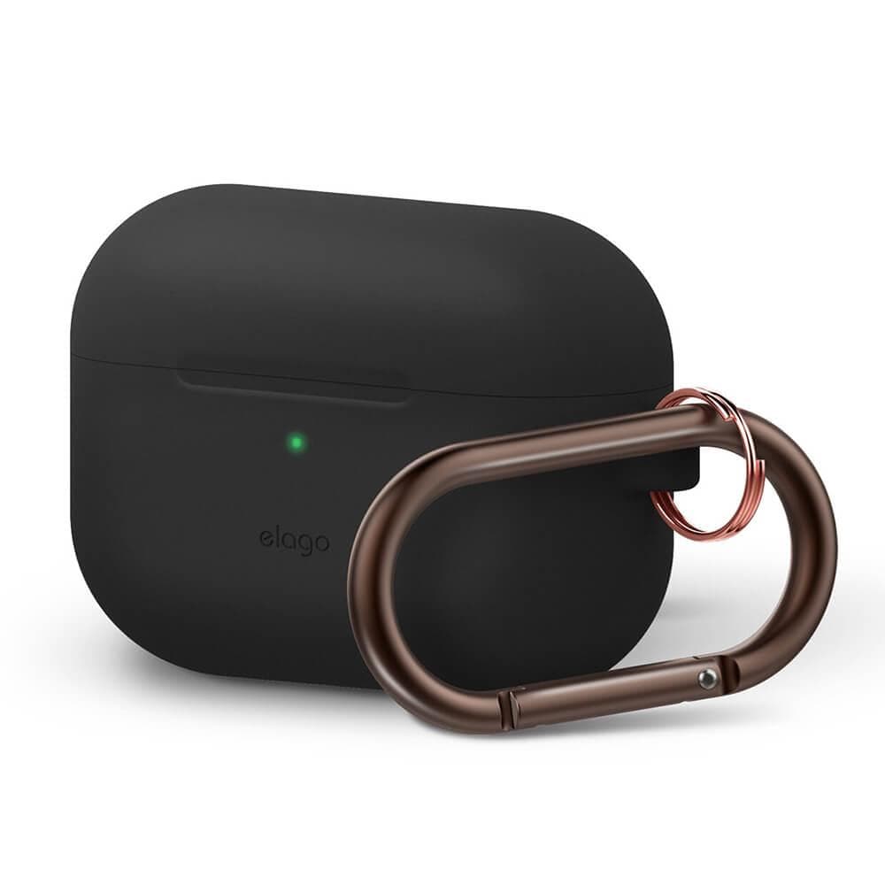Силиконов калъф с карабинер за Apple Airpods Pro - Elago Airpods Original Hang Silicone Case (черен)