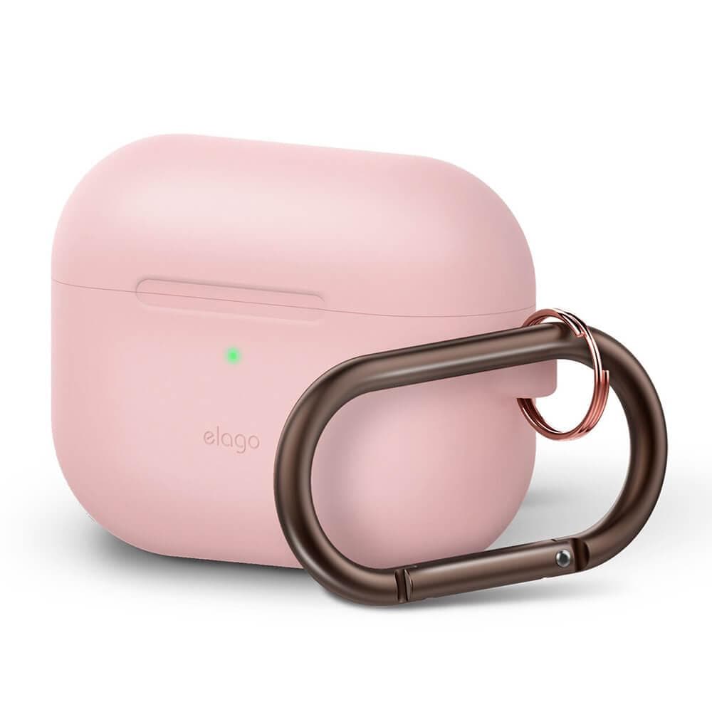 Силиконов калъф с карабинер за Apple Airpods Pro - Elago Airpods Original Hang Silicone Case (розов)