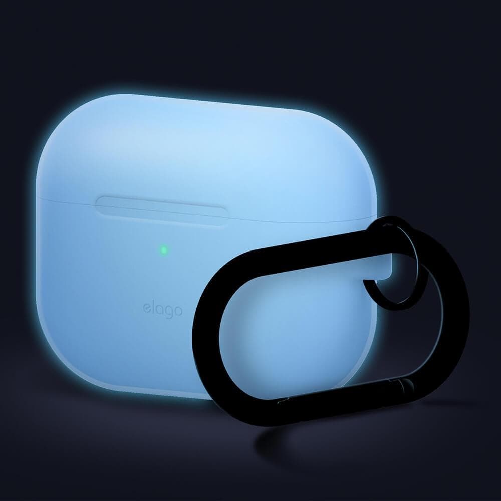 Силиконов калъф с карабинер за Apple Airpods Pro - Elago Airpods Original Hang Silicone Case (бял-фосфор)