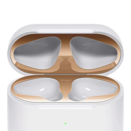 Комплект метални предпазители против прах за Apple Airpods 2 with Wireless Charging Case - Elago AirPods Dust Guard (розово злато)