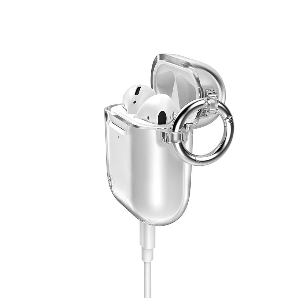 Силиконов калъф с възможност за безжично зареждане за Apple Airpods - Speck Presidio Airpods Silicone Hang Case (прозрачен)