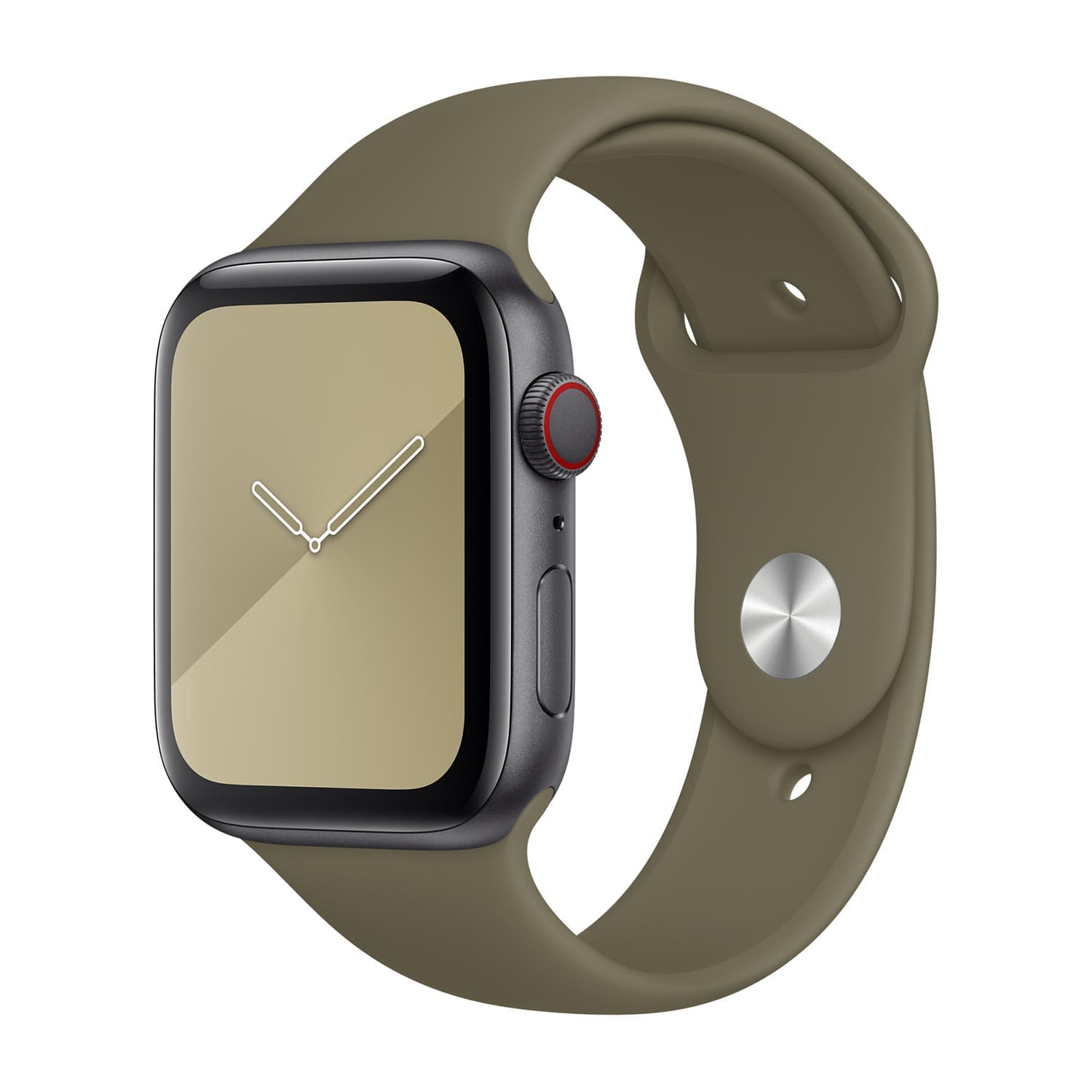 Оригинална силиконова каишка за Apple Watch 42мм, 44мм, 45мм, 46мм, Ultra 49мм - Apple Khaki Sport Band S/M & M/L (кафяв)
