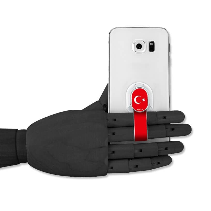 Каишка за задържане за смартфони с турското знаме - 4smarts Loop-Guard Country Turkey (червен)