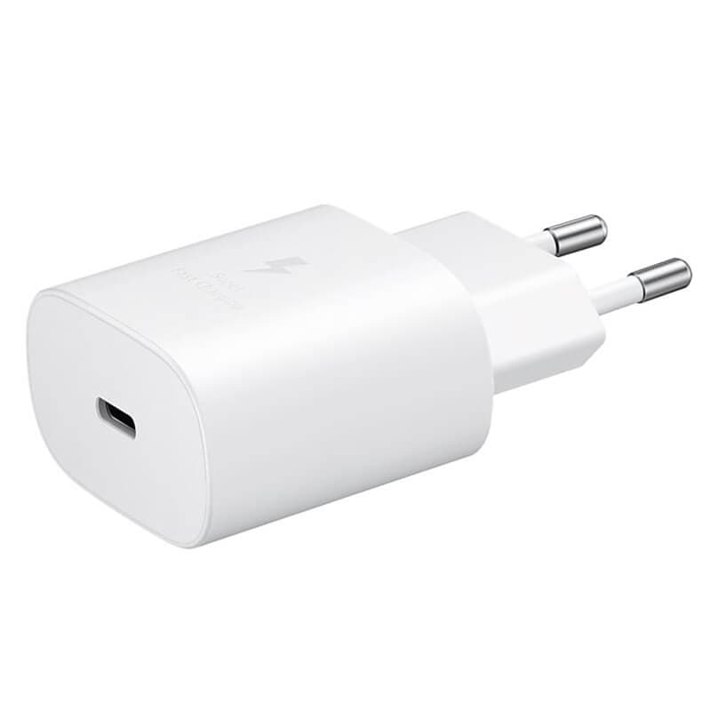 Захранване за ел. мрежа с технология за бързо зареждане с USB-C изход (бял) - Samsung Power Delivery 3.0 25W Wall Charger EP-TA800EWE (bulk)