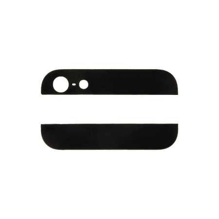 Стъклени елементи за горната и долната част от гърба за iPhone SE - OEM Back Cover Glass (черен)