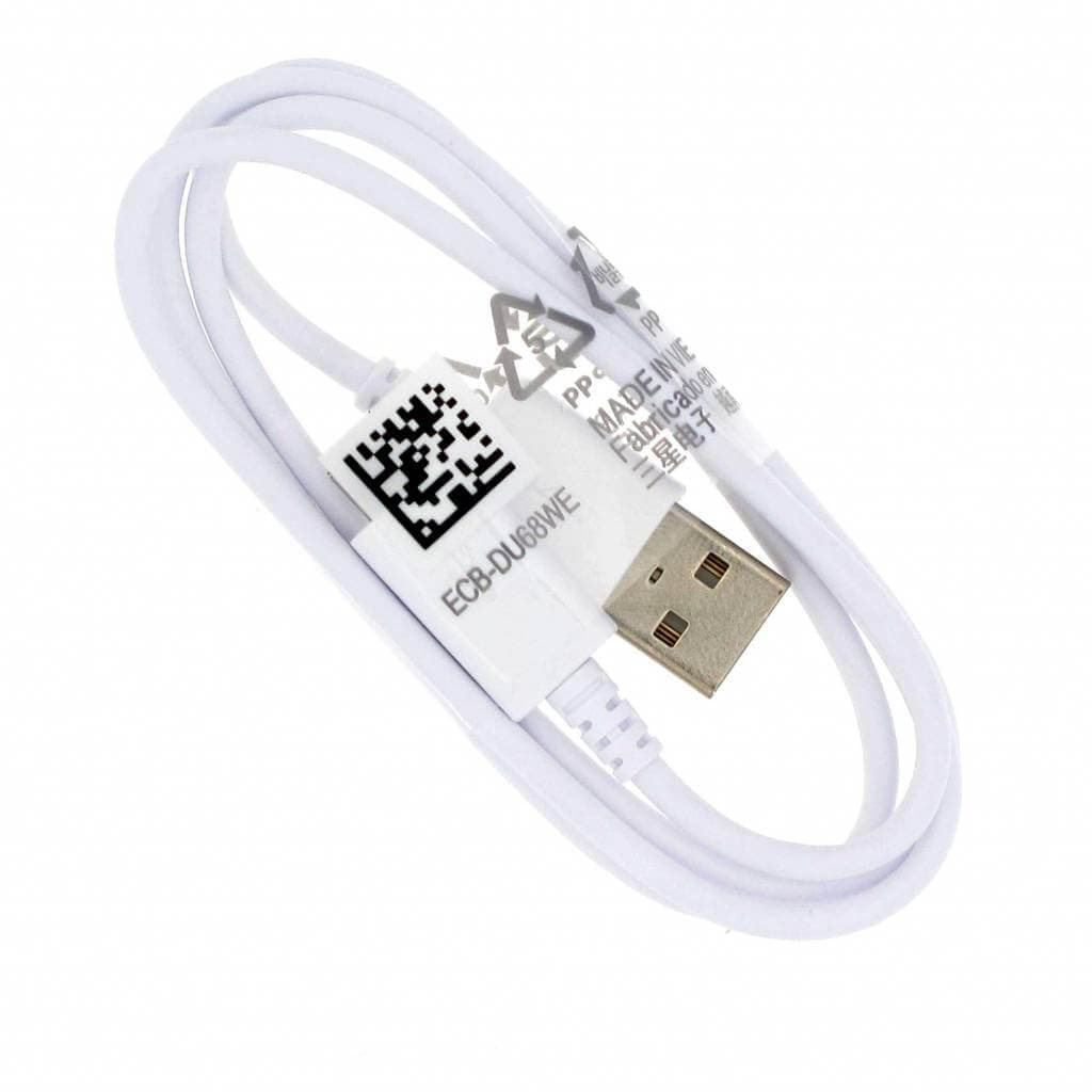 Оригинален microUSB кабел за Samsung мобилни телефони (80 см) (бял) - Samsung USB DataCable ECB-DU68WE (bulk)