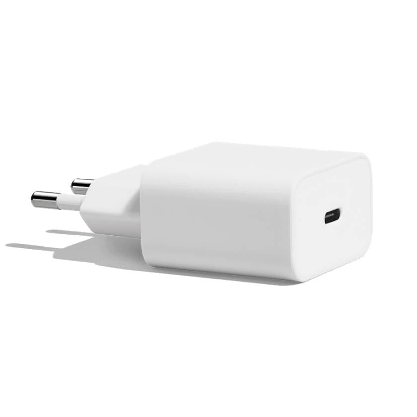 Захранване за ел. мрежа с USB-C изход и технология за бързо зареждане (бял) - Google Pixel 18W USB-C Fast Charger G1000 (bulk)