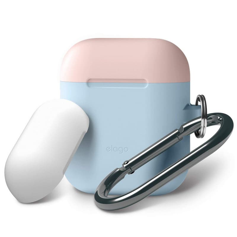 Силиконов калъф за Apple Airpods - Elago Duo Hang Silicone Case (светлосин)