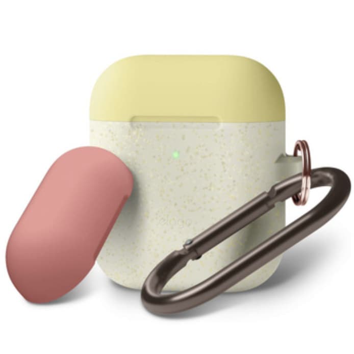 Силиконов калъф за Apple Airpods и Apple Airpods 2 - Elago Duo Hang Silicone Case (златист-фосфоресциращ)