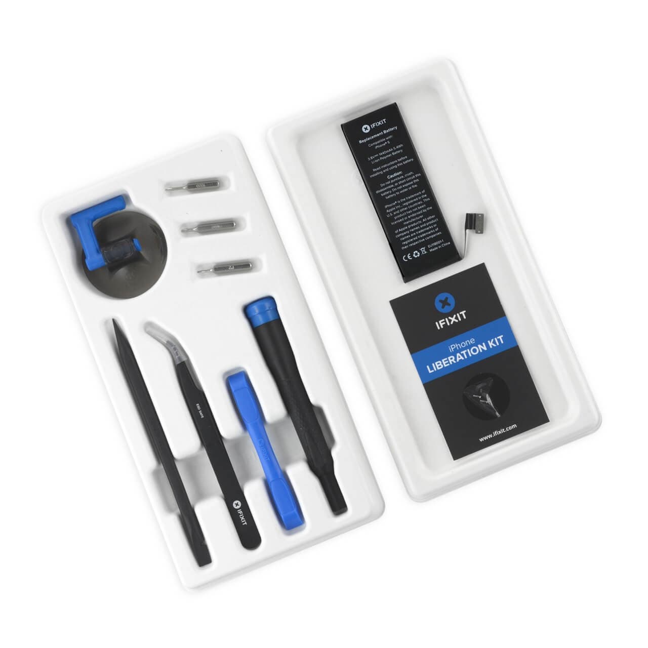 Качествена резервна батерия с инструменти за iPhone 5 - iFixit iPhone 5 Replacement Battery Fix Kit (3.82V 1440mAh)
