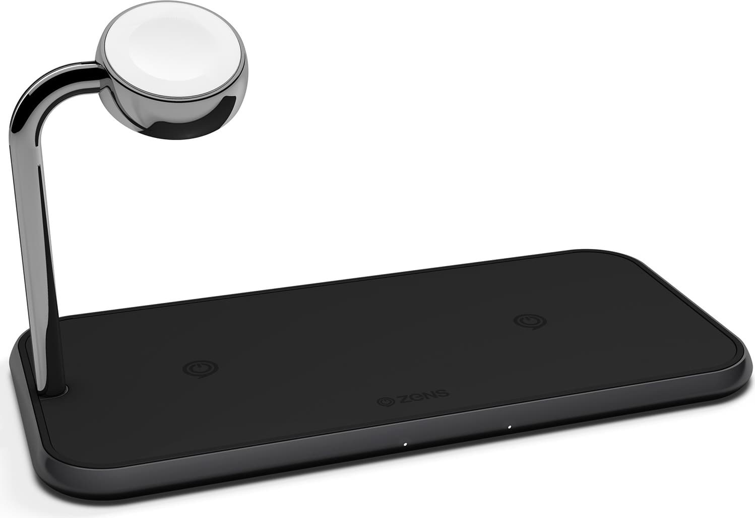 Двойна станция за безжично зареждане на Qi съвместими устройства - Zens Aluminium Dual Apple Watch 10W Wireless Charger ZEDC05B/00 (черен)