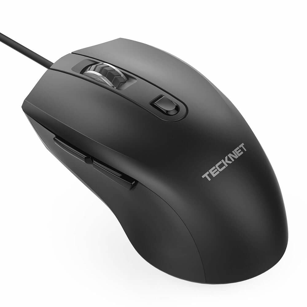Ергономична жична мишка - TeckNet UM017 Alpha S3 Wired Mouse (черна)