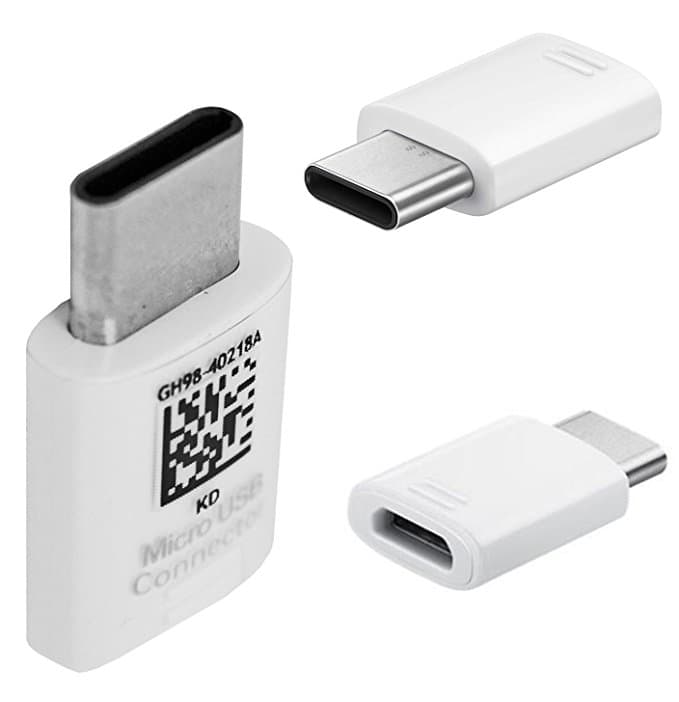 Samsung MicroUSB to USB-C Adapter - microUSB адаптер за устройства с USB-C порт (бял) (bulk)