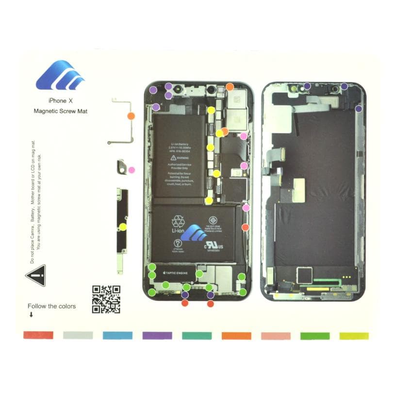 Магнитна дъска за организиране на ремонта на iPhone X - Magnetic iPhone X Screw Mat