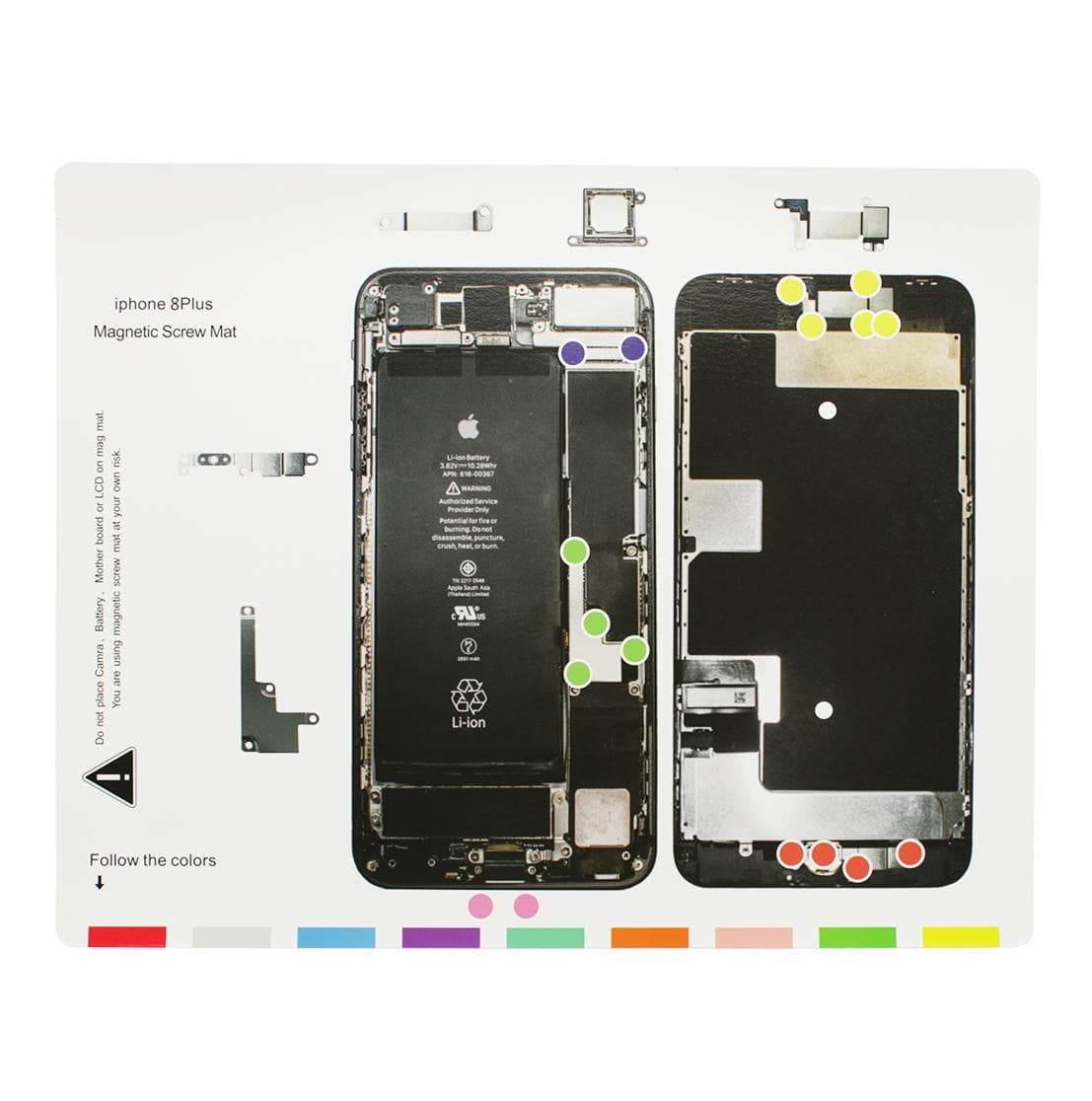 Магнитна дъска за организиране на ремонта на iPhone 8 Plus - Magnetic iPhone 8 Plus Screw Mat