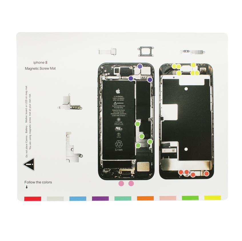 Магнитна дъска за организиране на ремонта на iPhone 8 - Magnetic iPhone 8 Screw Mat