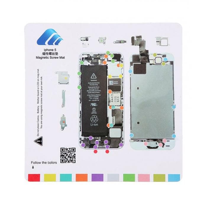 Магнитна дъска за организиране на ремонта на iPhone 5 - Magnetic iPhone 5 Screw Mat