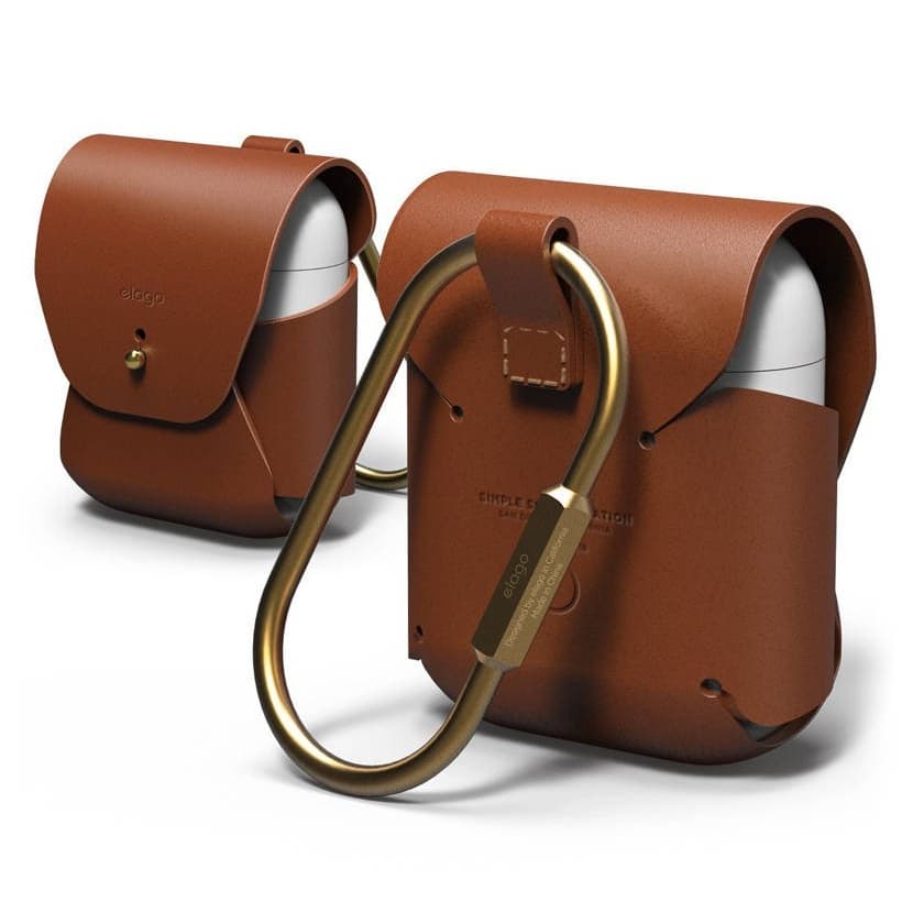 Кожен калъф (ествествена кожа) за Apple Airpods - Elago Airpods Leather Case (кафяв)