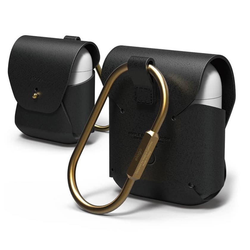 Кожен калъф (ествествена кожа) за Apple Airpods - Elago Airpods Leather Case (черен)