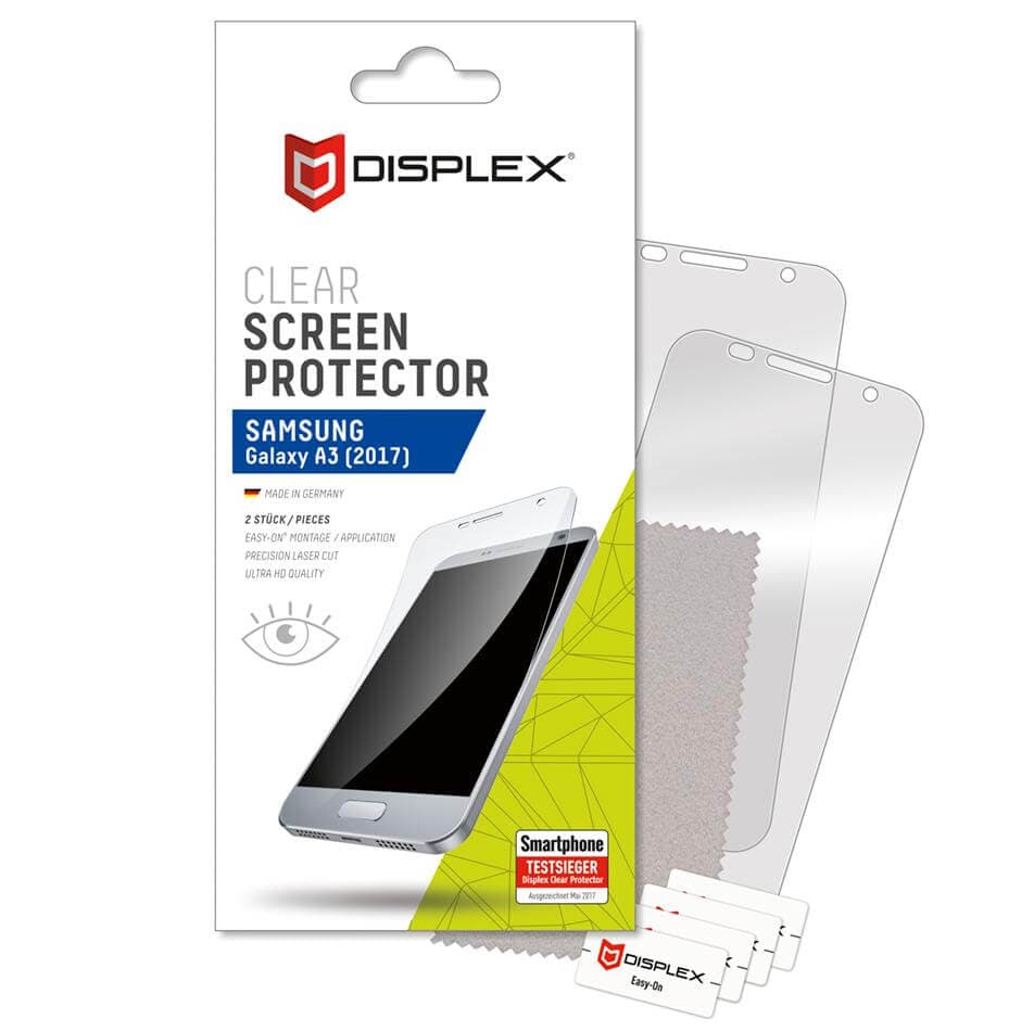 Качествено защитно покритие за дисплея на Samsung Galaxy A3 (2017) - Displex Professional Screen Protector (два броя)