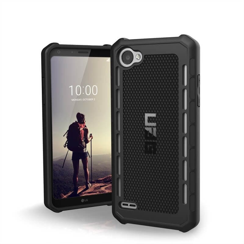 Удароустойчив хибриден кейс за LG Q6 - Urban Armor Gear Outback (черен-прозрачен)