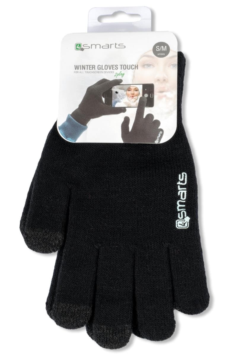 Зимни ръкавици за тъч екрани S/M размер - 4smarts Winter Gloves Touch Unisex Size S/M (черен)