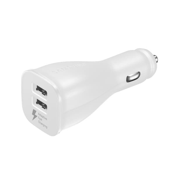 Оригинално зарядно с 2хUSB за кола за Samsung и мобилни телефони (бял) - Samsung Fast Dual Car Charger EP-LN920BW 2.0A (bulk)