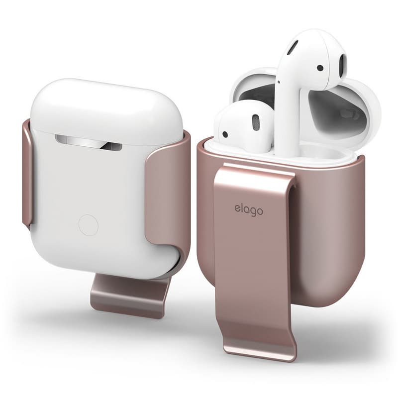 Полимерна щипка за оригиналния калъф на Apple Airpods - Elago Airpods Carrying Clip (розово злато)